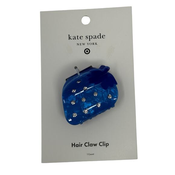 Kate Spade New York X Target Blue Strawberry Claw Hair Clip Limited Edition NEW - Picture 2 of 7
